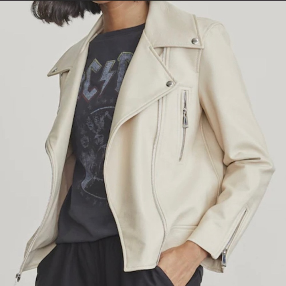Elizabeth and James Beige Faux Leather Jacket